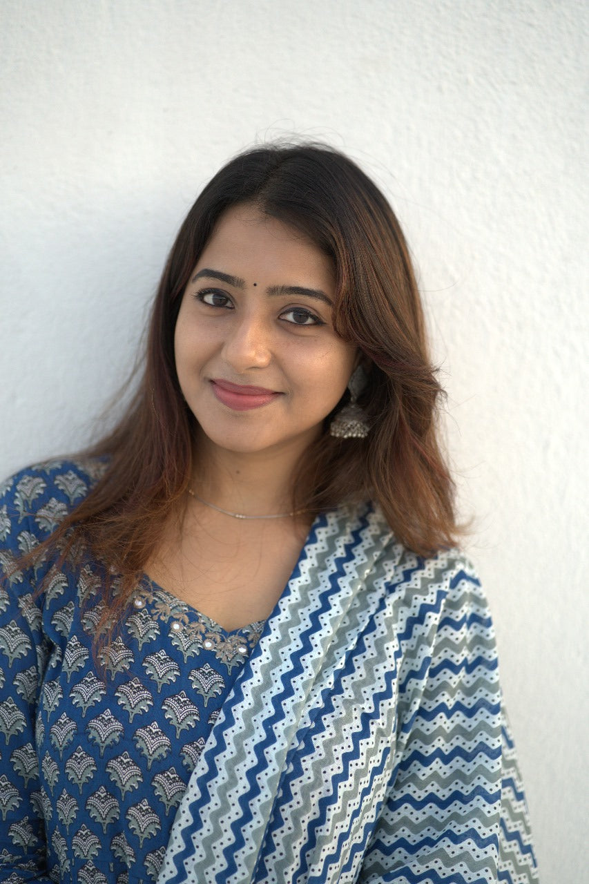 Royal Blue Jaipuri Anarkali