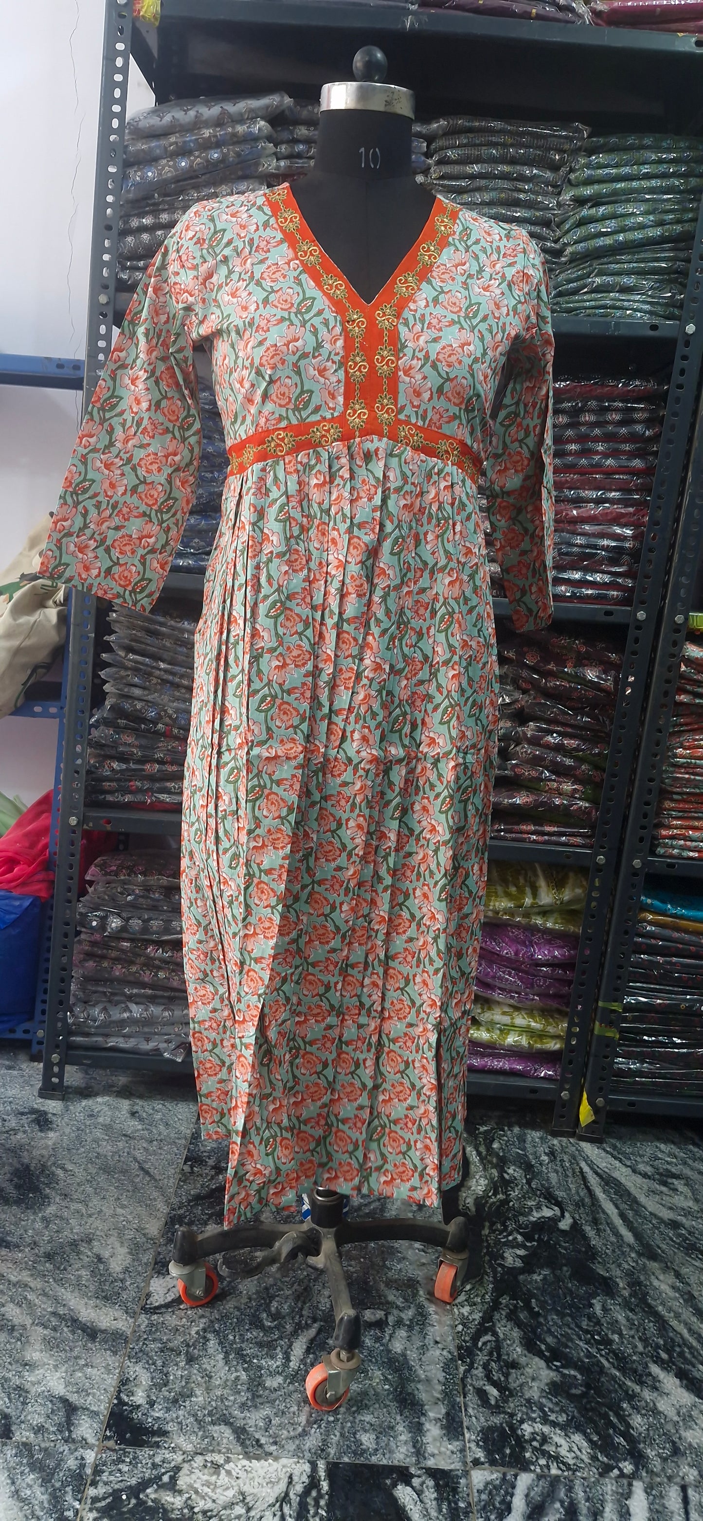 Sea Green floral Alia kurta