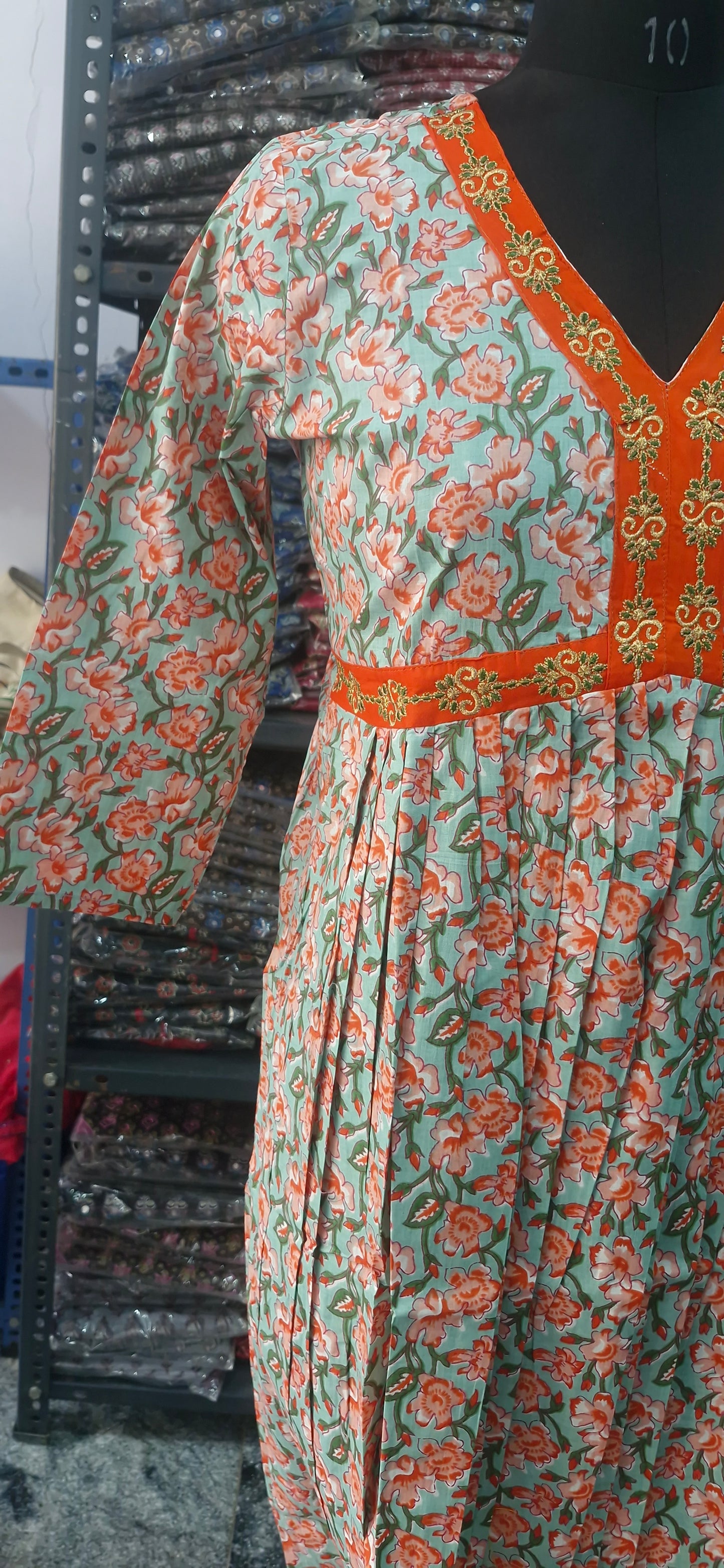 Sea Green floral Alia kurta