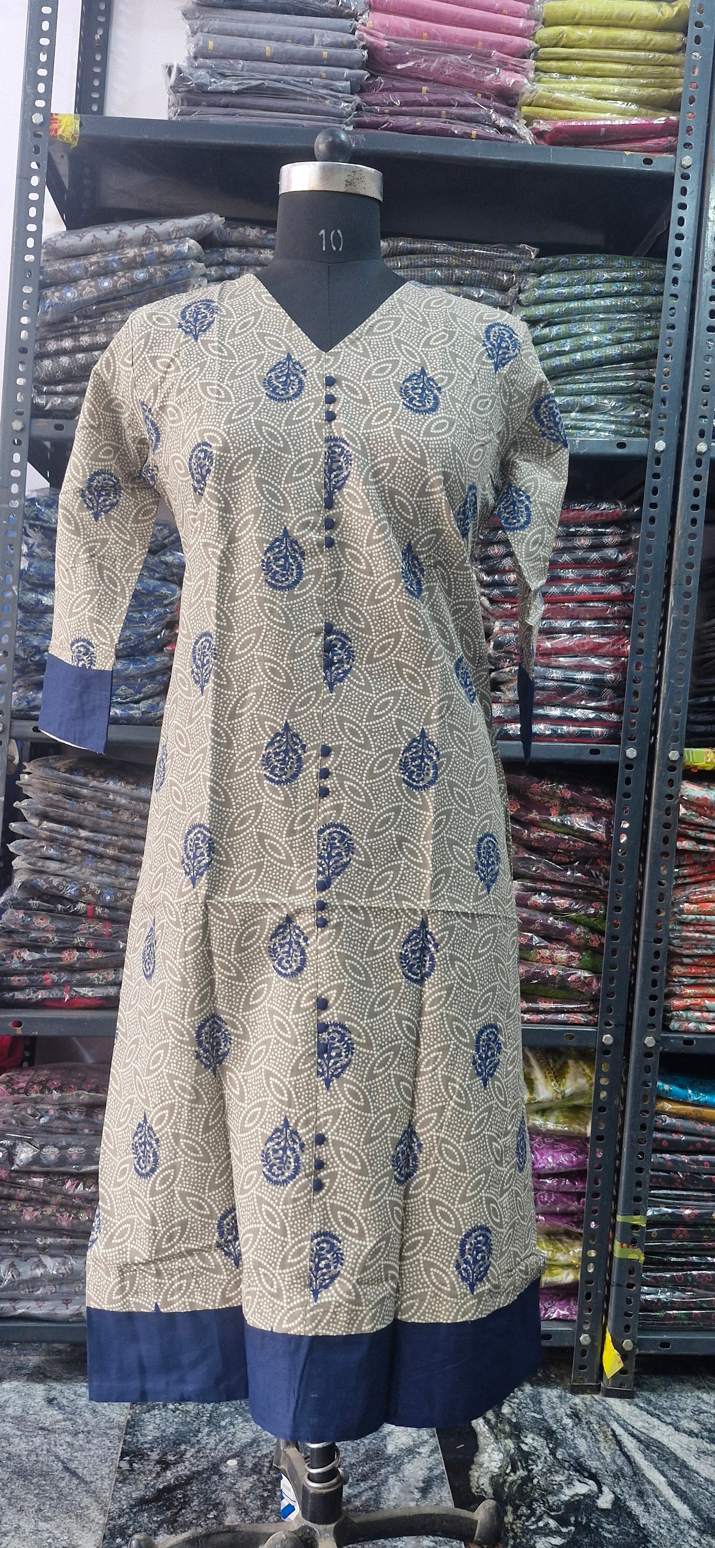 Grey and Navy kurta