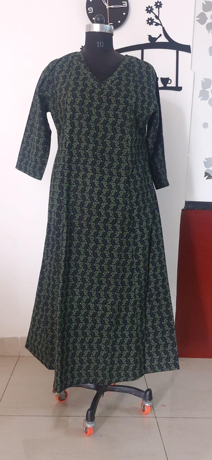 Black and Green Aline kurta