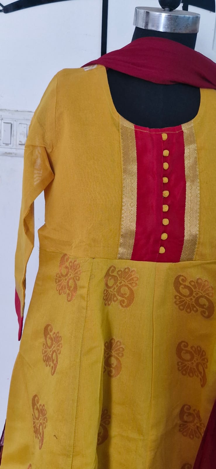 Yellow zari Anarkali