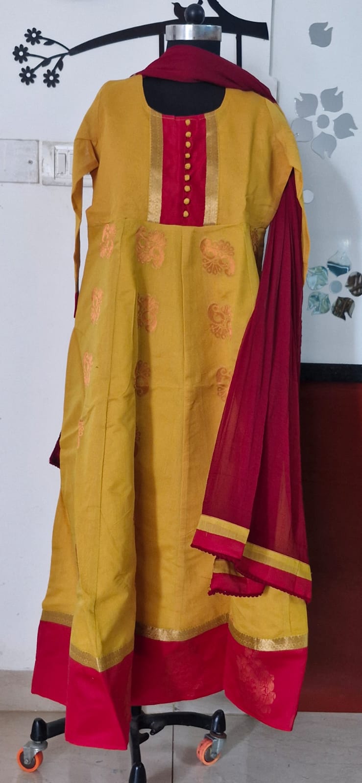 Yellow zari Anarkali