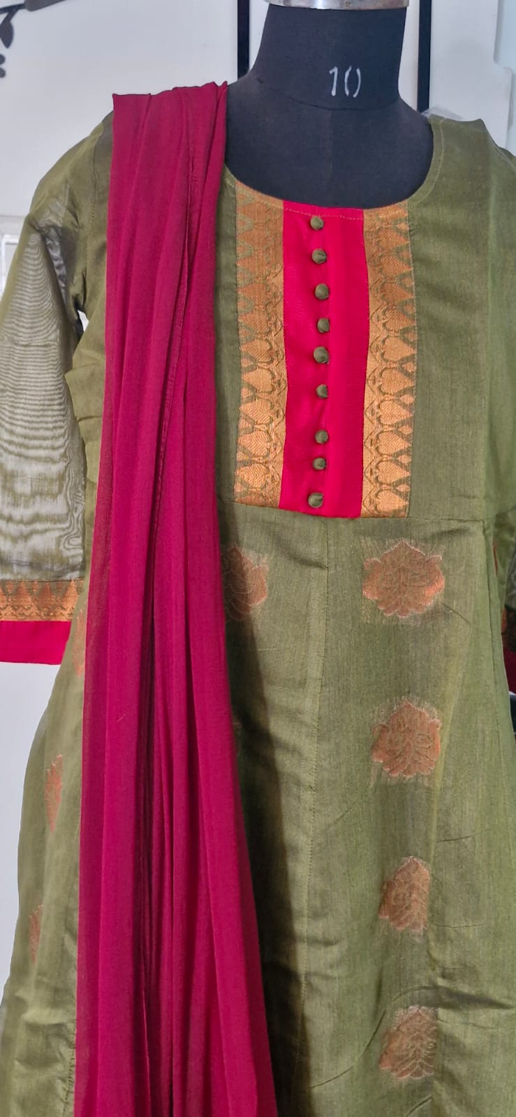 Olive Green zari Anarkali (Copy)