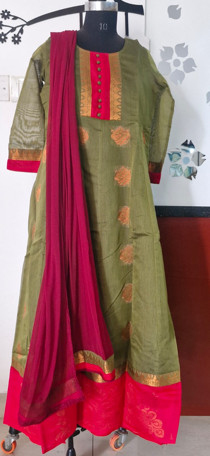 Olive Green zari Anarkali (Copy)