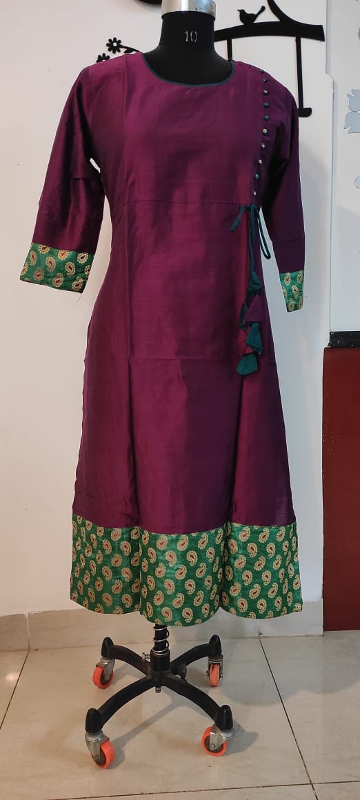 Wine Tassel zari kurta