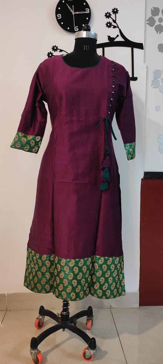 Wine Tassel zari kurta