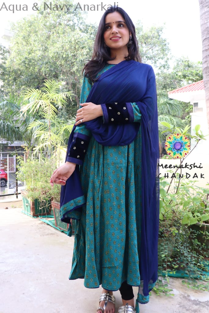 Aqua & Anavy Anarkali Limited Edition