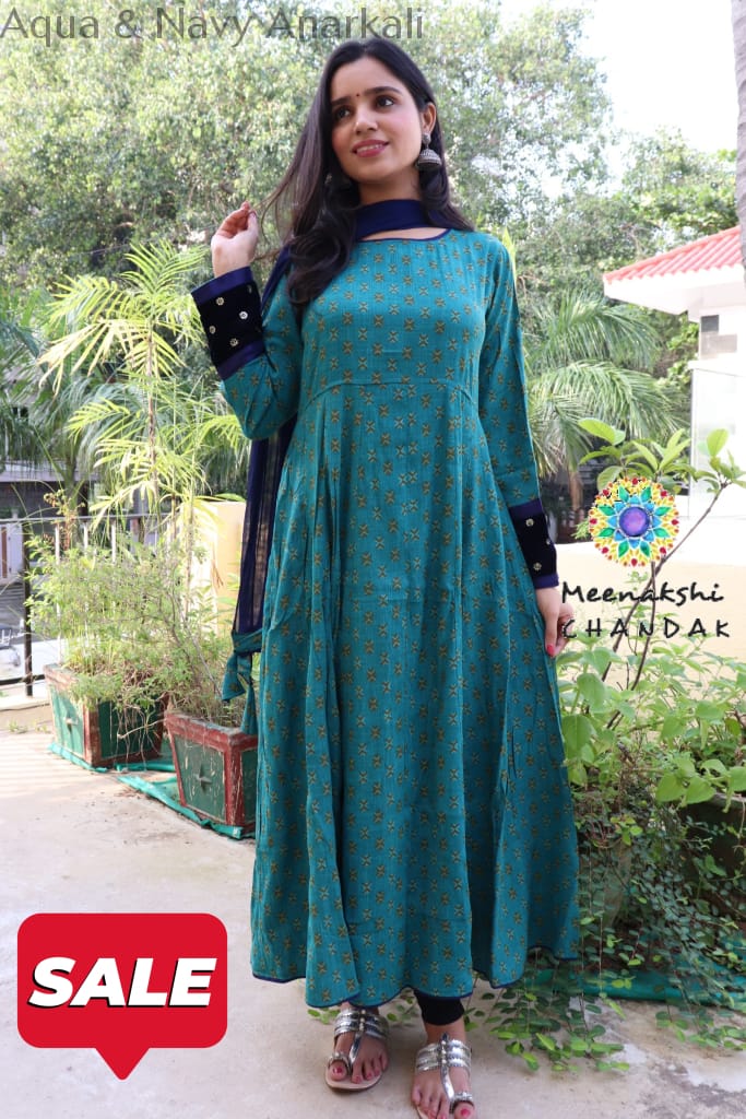 Aqua & Anavy Anarkali Limited Edition