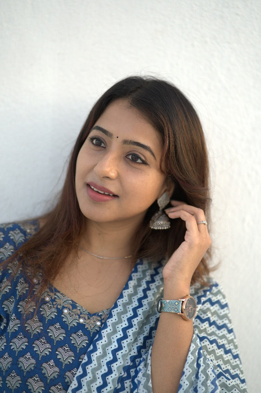 Royal Blue Jaipuri Anarkali