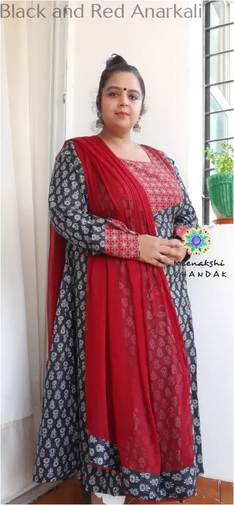 Black and Red Anarkali SET T&D
