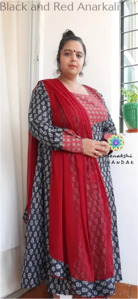 Black and Red Anarkali SET T&D