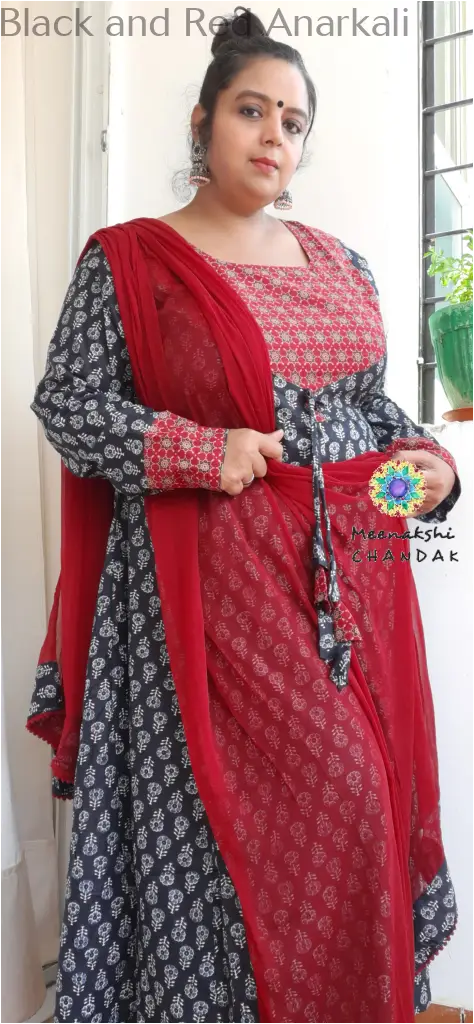 Black and Red Anarkali SET T&D