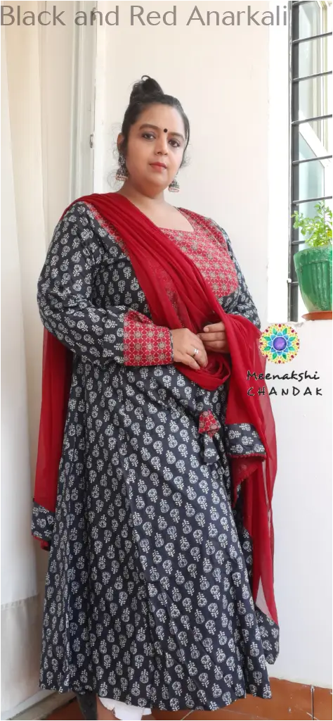 Black and Red Anarkali SET T&D