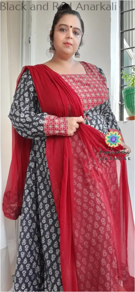 Black and Red Anarkali SET T&D