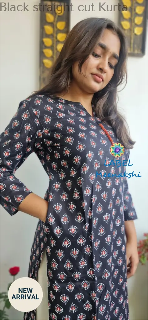 Black straight cut kurta KURTAS