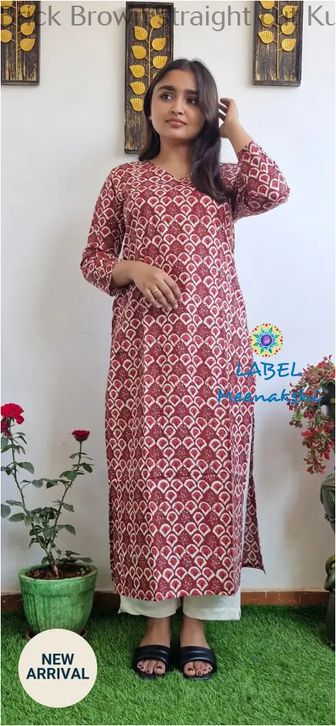 Brick Brown straight cut kurta KURTAS