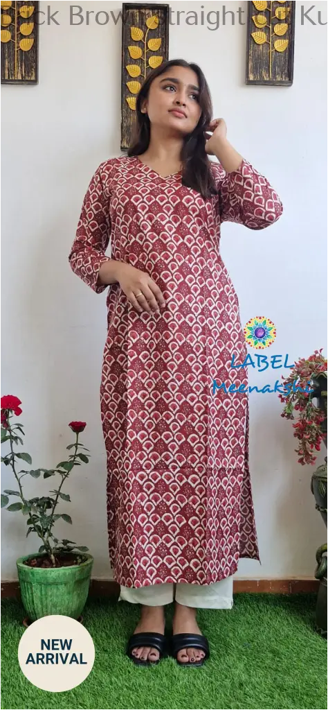 Brick Brown straight cut kurta KURTAS