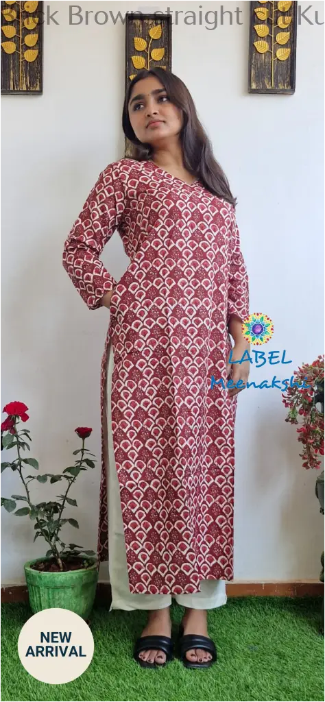 Brick Brown straight cut kurta KURTAS