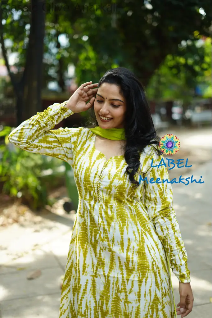 Classic Olive Anarkali SET T&D