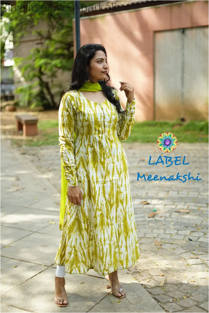 Classic Olive Anarkali SET T&D