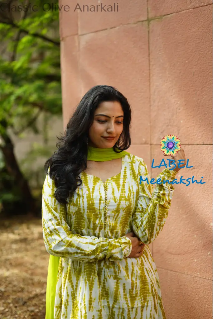 Classic Olive Anarkali SET T&D