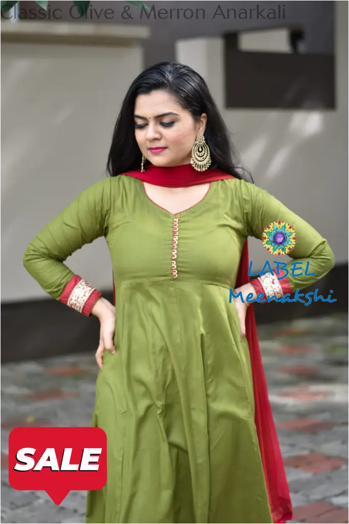 Classic Olive & Merron Anarkali Sets