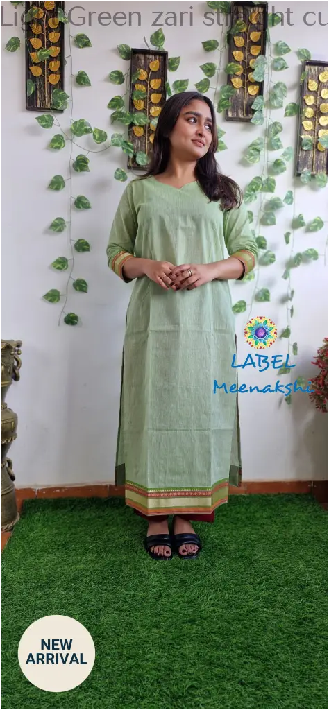 Light Green zari straight cut kurta KURTAS
