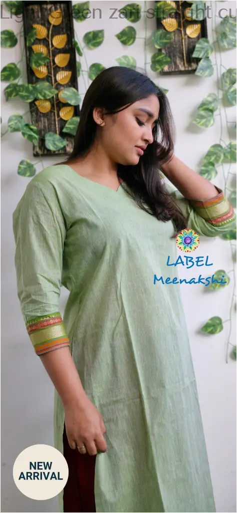 Light Green zari straight cut kurta KURTAS