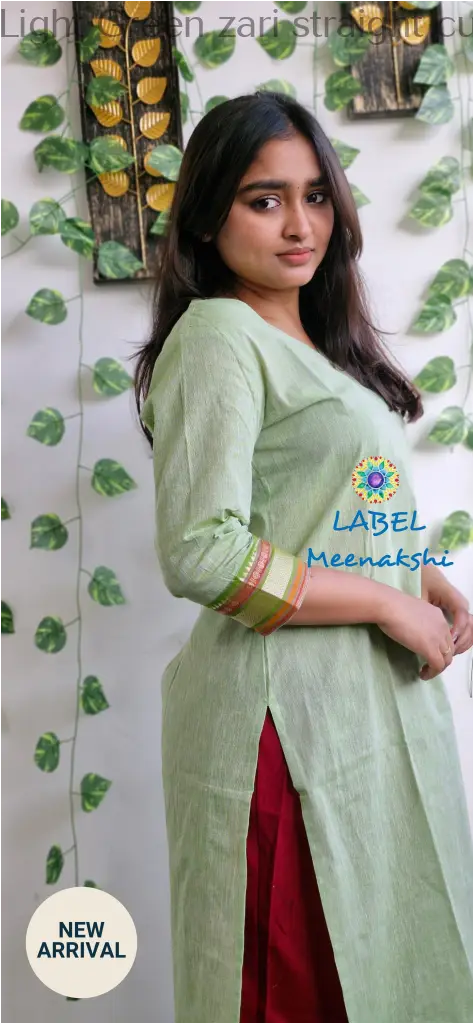 Light Green zari straight cut kurta KURTAS