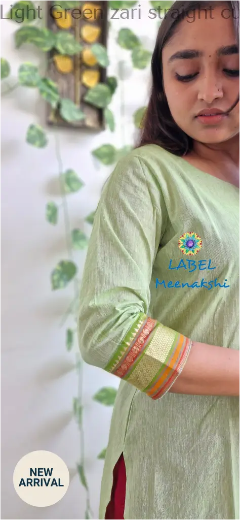 Light Green zari straight cut kurta KURTAS