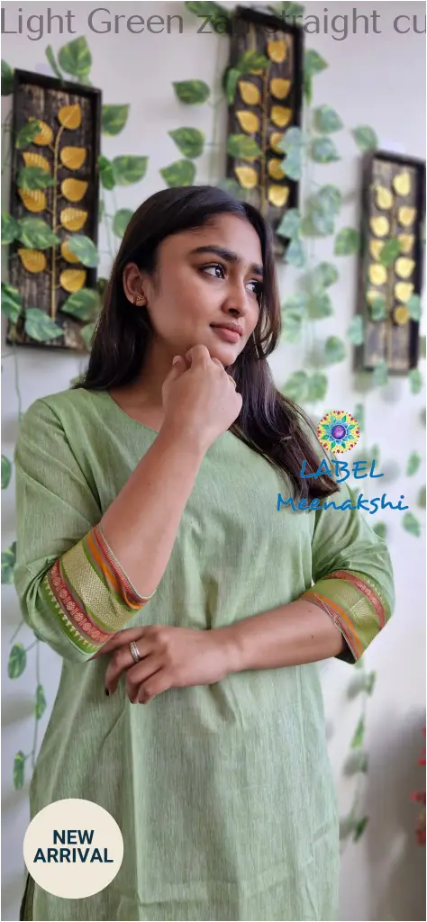 Light Green zari straight cut kurta KURTAS