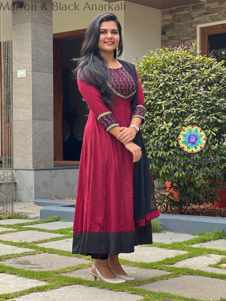 Marron & Black Anarkali Sets