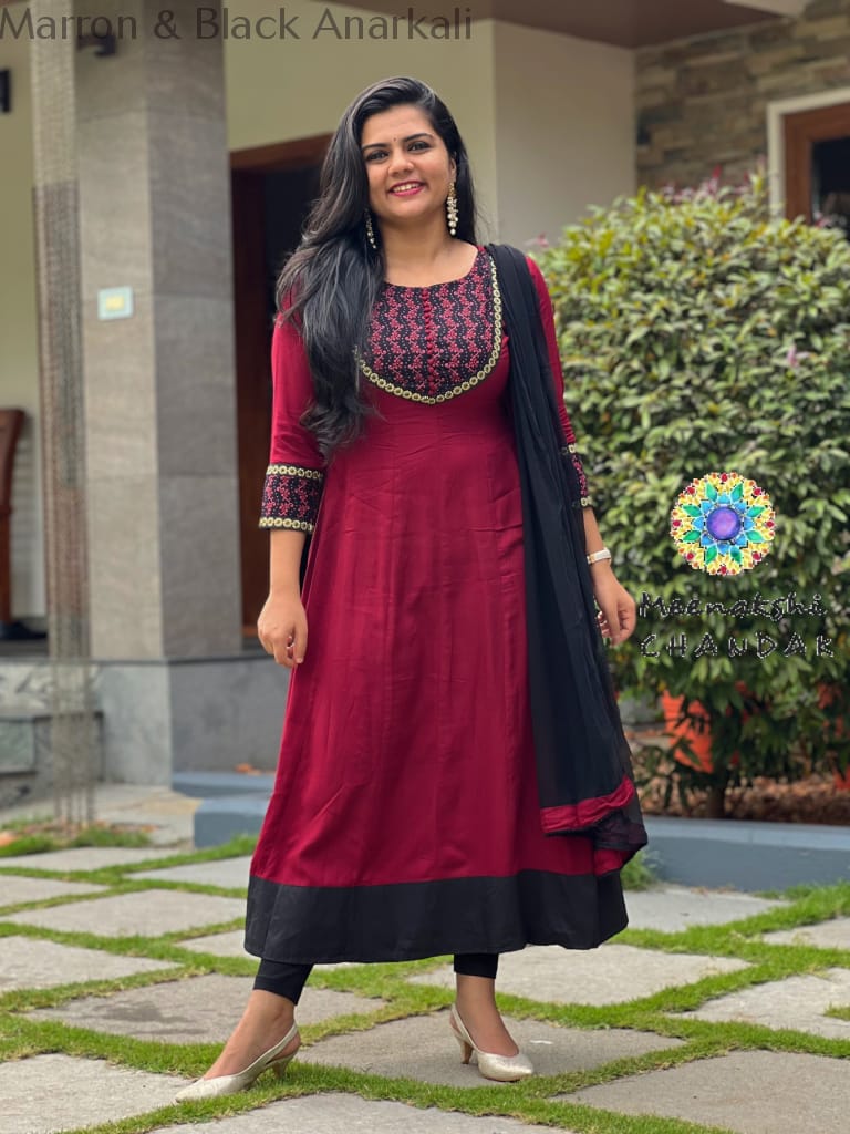 Marron & Black Anarkali Sets