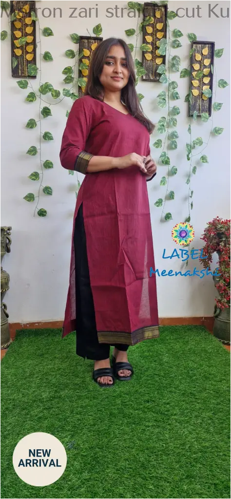 Merron zari straight cut kurta KURTAS