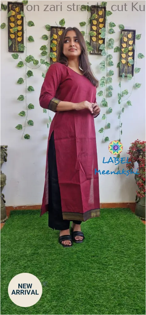 Merron zari straight cut kurta KURTAS