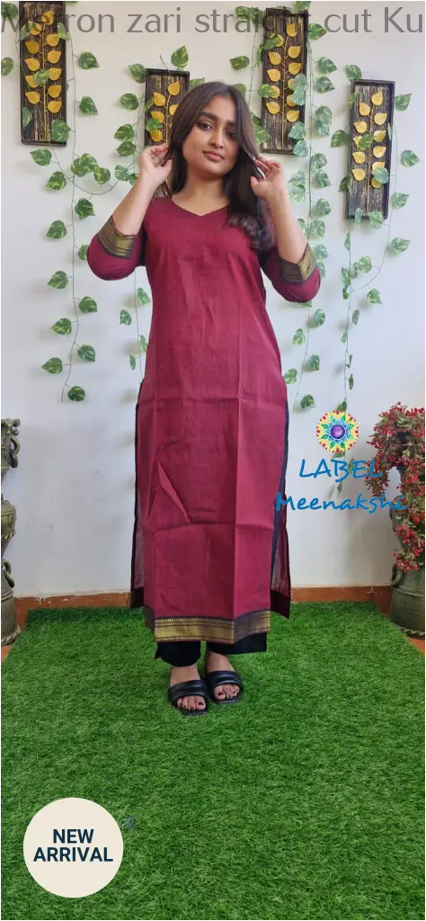 Merron zari straight cut kurta KURTAS