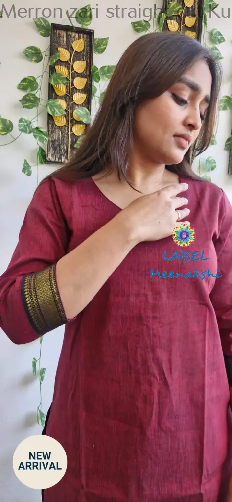 Merron zari straight cut kurta KURTAS