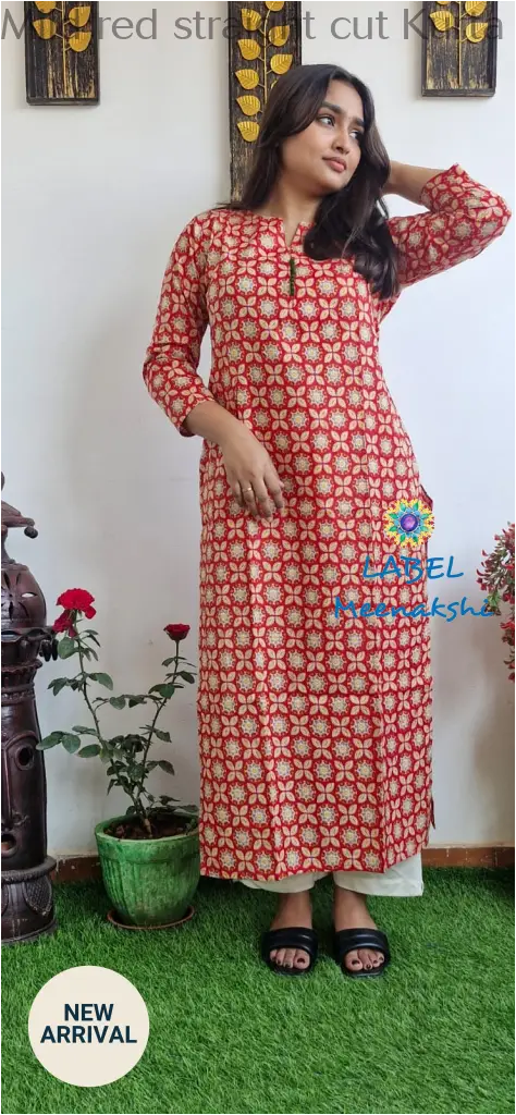 Mild red straight cut kurta KURTAS