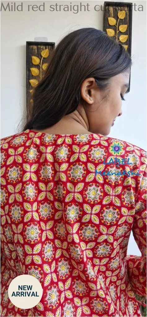 Mild red straight cut kurta KURTAS