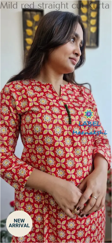 Mild red straight cut kurta KURTAS
