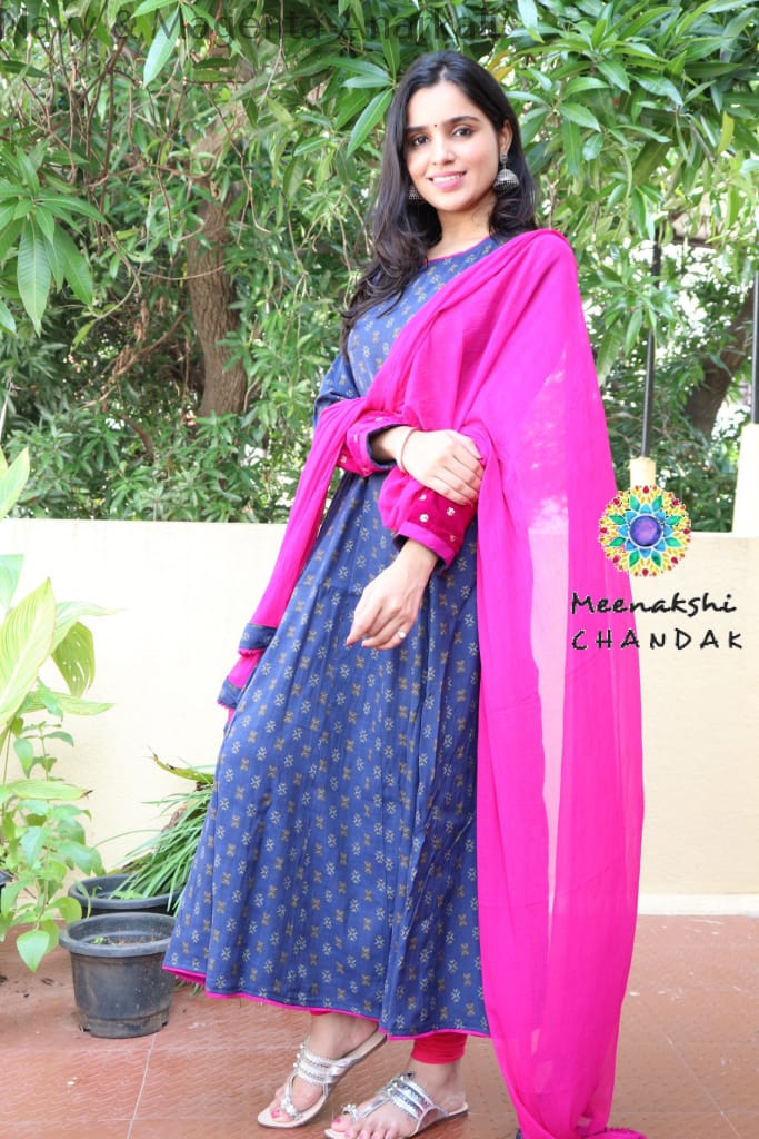 Navy & Magenta Anarkali Limited Edition