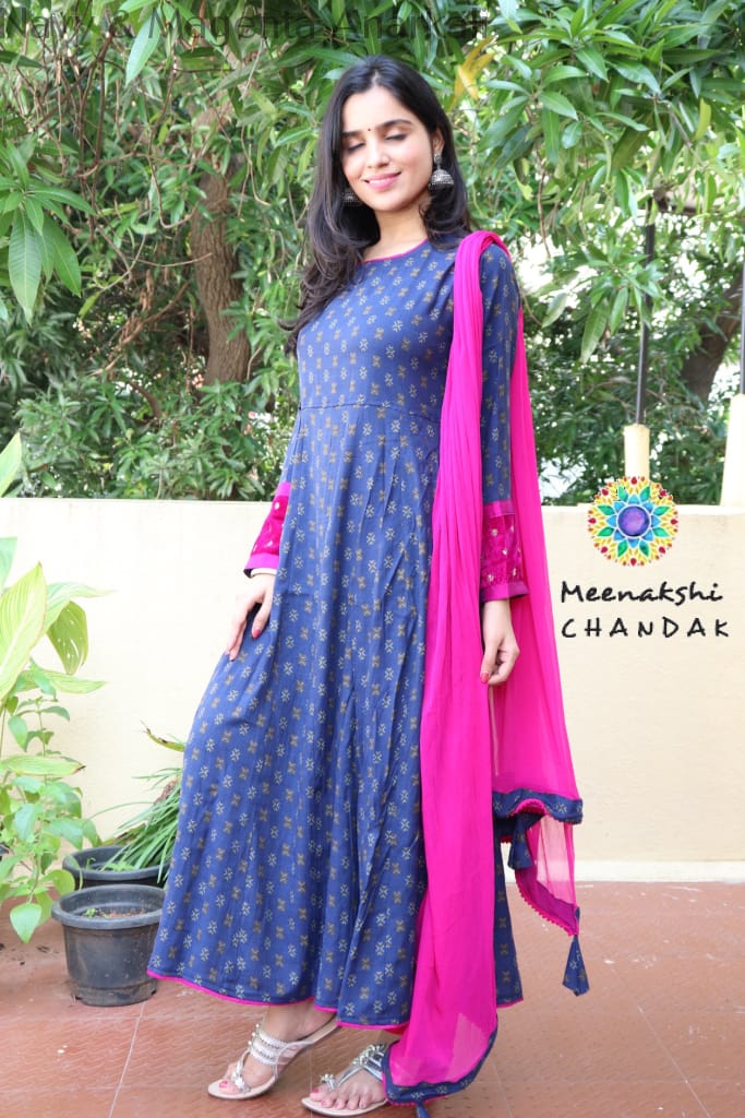 Navy & Magenta Anarkali Limited Edition