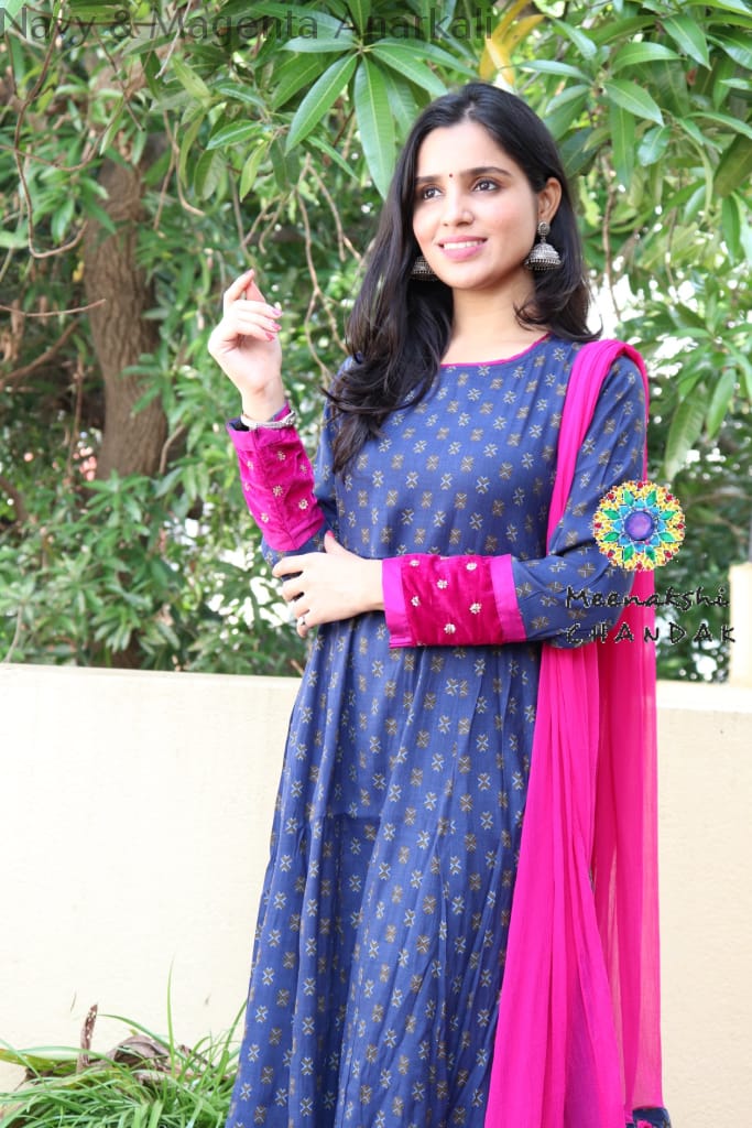 Navy & Magenta Anarkali Limited Edition