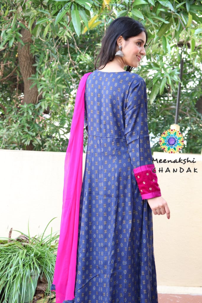 Navy & Magenta Anarkali Limited Edition