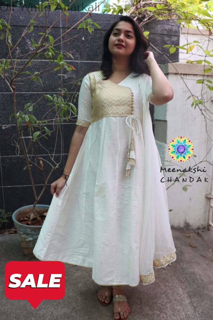 Off White Anarkali With Dupatta S Sets