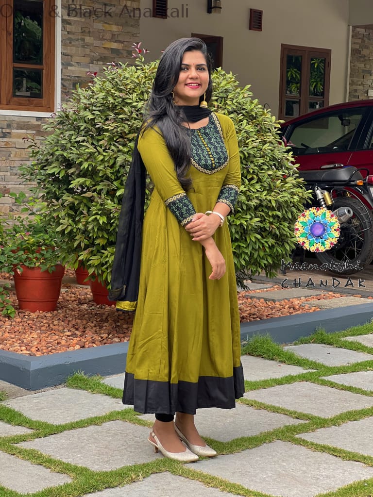 Olive & Black Anarkali Sets