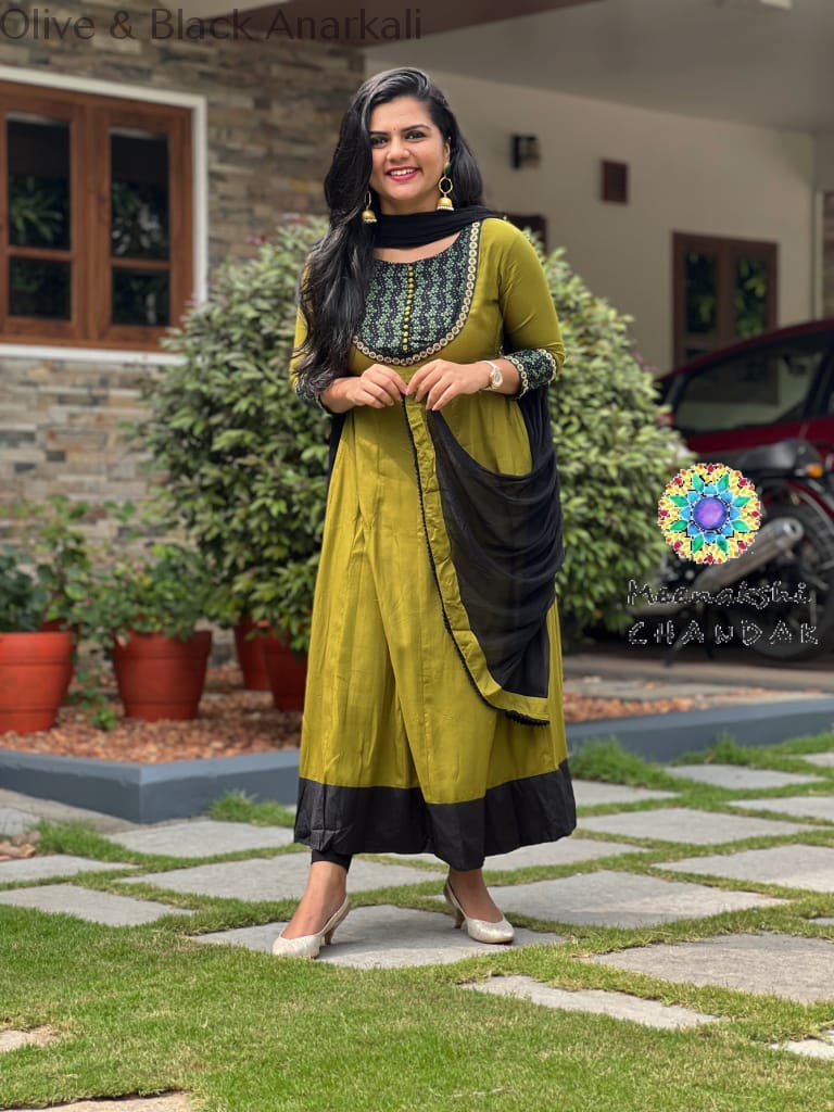 Olive & Black Anarkali Sets