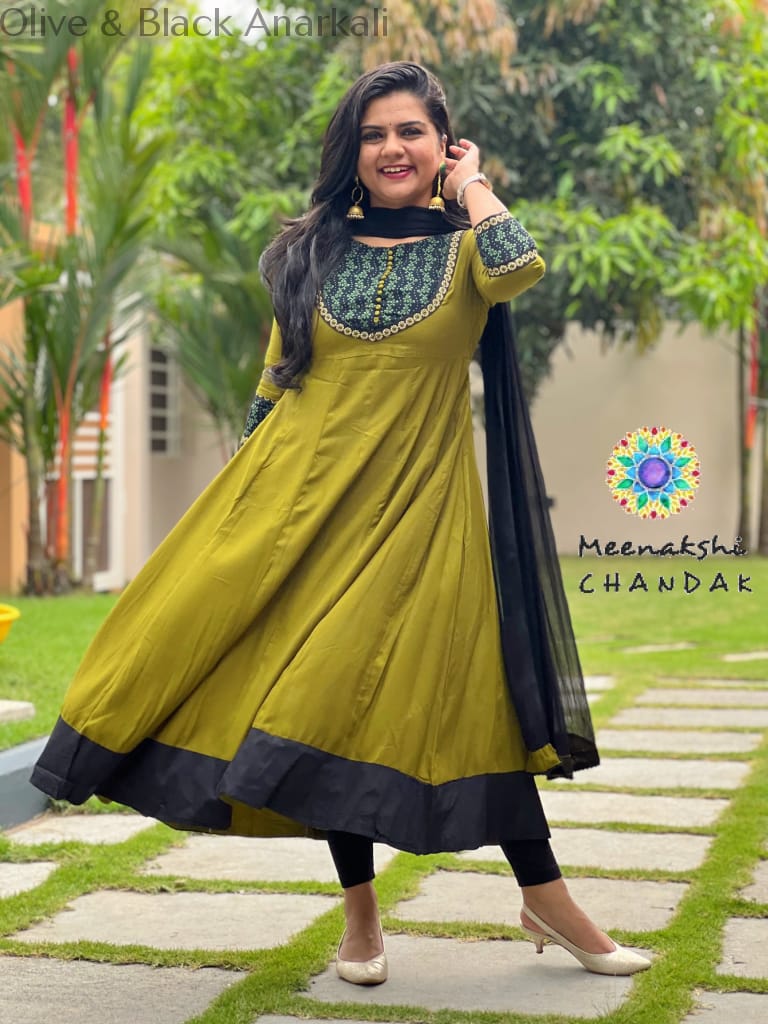 Olive & Black Anarkali Sets
