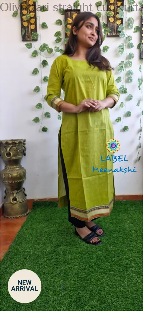 Olive zari straight cut kurta KURTAS